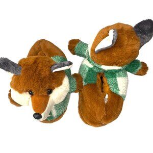 American Eagle Fox-Themed Plush Slippers M/L